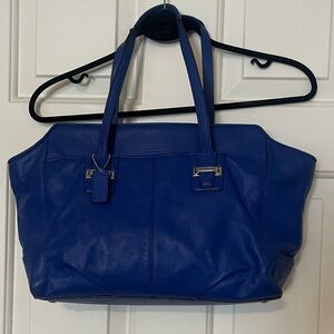 Coach Taylor Leather Alexis Blue Carryall Tote/Satchel Bag F25205